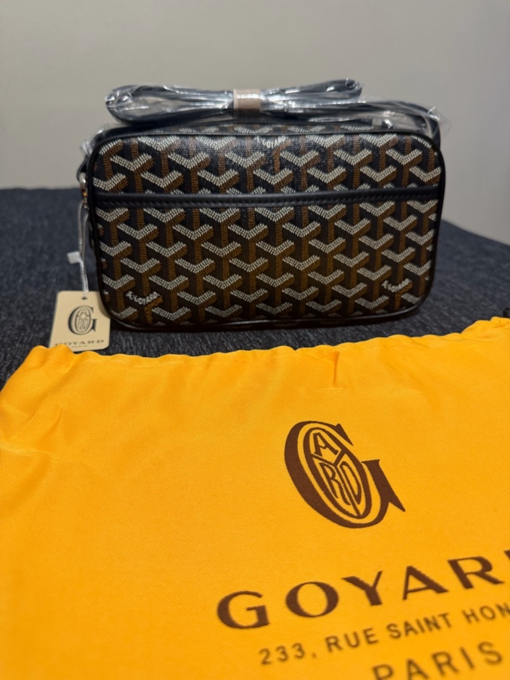 Goyard Cap Vert Crossbody in Brown and Black Goyardine